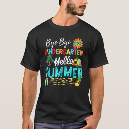 Dag Dag Kindergarten Summer Teacher Student Hallo T-shirt (Voorkant)