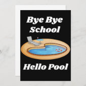 Dag Dag School Hallo Pool Bedankt! Bedankkaart (Voorkant / Achterkant)