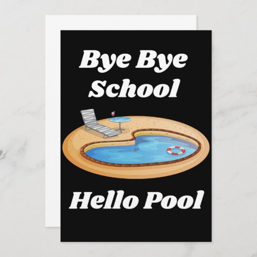 Dag Dag School Hallo Pool Bedankt! Bedankkaart (Voorkant / Achterkant)