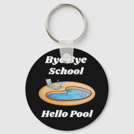 Dag Dag School Hallo Pool Button Sleutelhanger