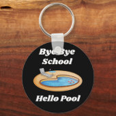 Dag Dag School Hallo Pool Button Sleutelhanger (Voorkant)