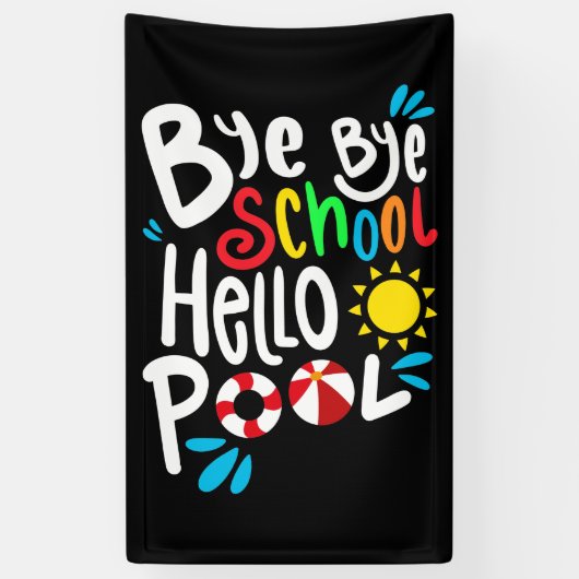 Dag Dag School Hallo Pool I Spandoek (Verticaal)
