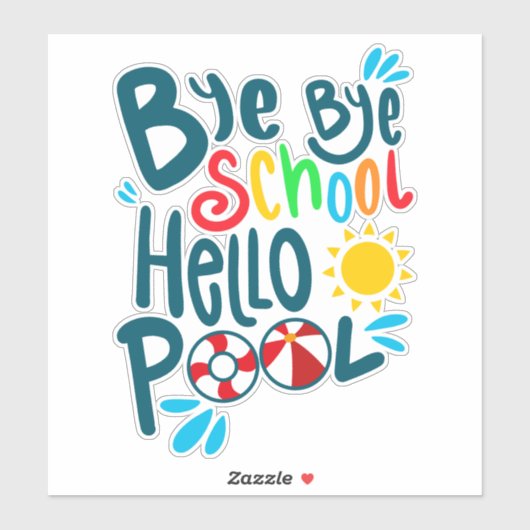 Dag Dag School Hallo Pool I Sticker (Vel)