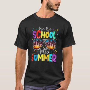 Dag, dag school Hallo Pool Summer Happy Last Day v T-shirt