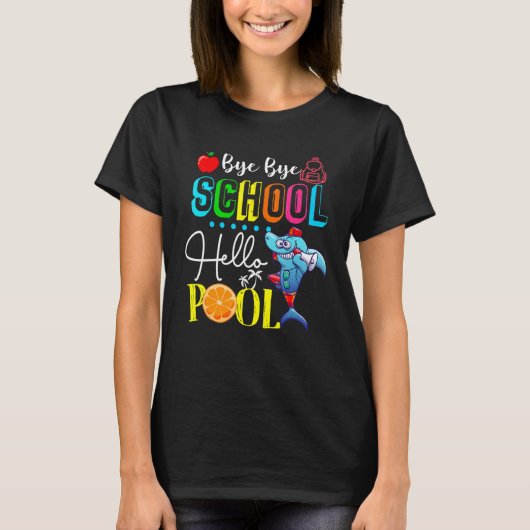 Dag Dag School Hallo Pool T - shirts Lifeguard Sha (Voorkant)
