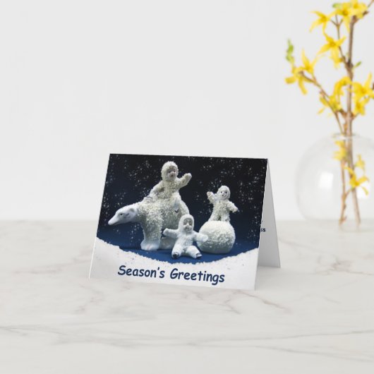 Dag Dag Snow Babies Kaart (Gele Bloem)