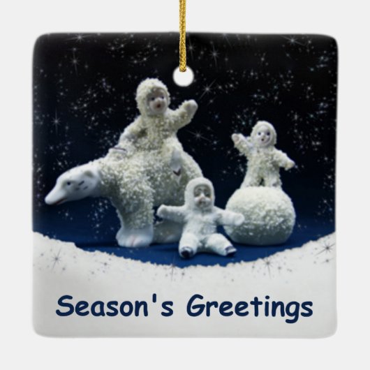 Dag Dag Snow Babies Keramisch Ornament (Achterkant)