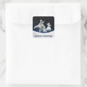 Dag Dag Snow Babies Vierkante Sticker (Tas)