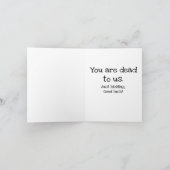 Dag dan. Rude, de kaart achterlaten. Bericht bewer (Binnen)