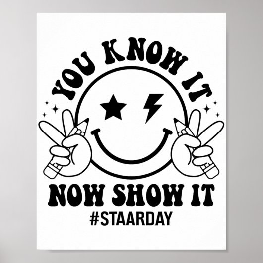 Dag dat je het nu weet Show het grappige test dag Poster (Voorkant)