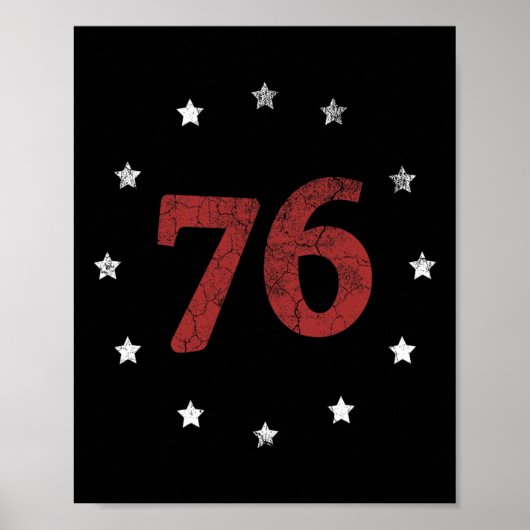 Dag De Geest 76 Shirt Retro 4 juli Cadeau  Poster (Voorkant)