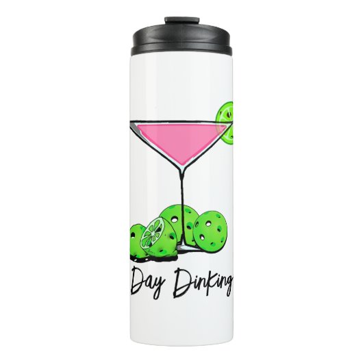 Dag Dinking Cosmo Roze Cocktail, Pickleball Limes Thermosbeker (Voorkant)
