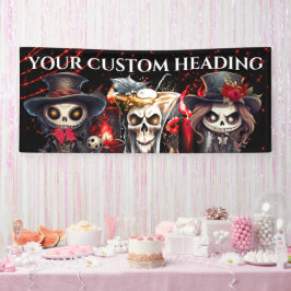 Dag dode skelet cocktail Halloween spooky DIY Spandoek