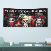 Dag dode skelet cocktail Halloween spooky DIY Spandoek (Beurs)