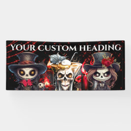 Dag dode skelet cocktail Halloween spooky DIY Spandoek