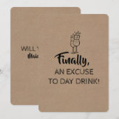 Dag Drink Excuse Funny Bruidsmeisje Kaart (Voorkant / Achterkant)