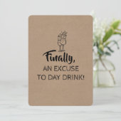 Dag Drink Excuse Funny Bruidsmeisje Kaart (Staand voorkant)