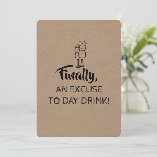 Dag Drink Excuse Funny Bruidsmeisje Kaart (Staand voorkant)