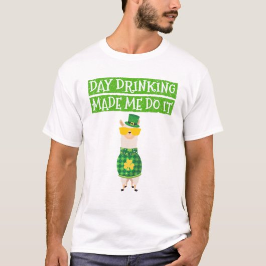 Dag Drink Ik doe het grappig Drink Ierse Ll T-shirt (Voorkant)