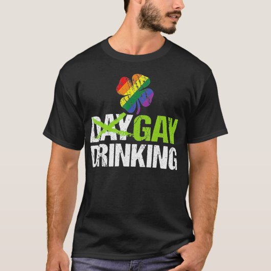 Dag Drink LGBT Gay Pride Funny St Patricks T-shirt (Voorkant)