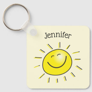 Dag Drink Sunshine Happy Face Sleutelhanger