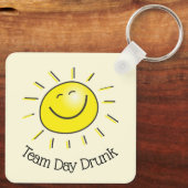 Dag Drink Sunshine Happy Face Sleutelhanger (Achterkant)