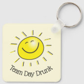 Dag Drink Sunshine Happy Face Sleutelhanger (Achterkant)
