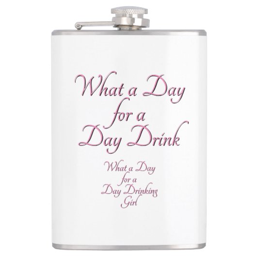 Dag Drink - Voor haar! door Jeff Willis Art Flask Heupfles (Voorkant)