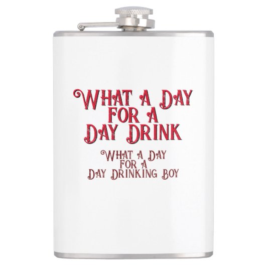 Dag Drink - Voor hem! door Jeff Willis Art Heupfles (Voorkant)