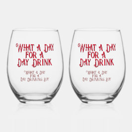 DAG DRINK - VOOR HEM! door Jeff Willis Art Wijnglas Zonder Voet