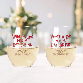 DAG DRINK - VOOR HEM! door Jeff Willis Art Wijnglas Zonder Voet