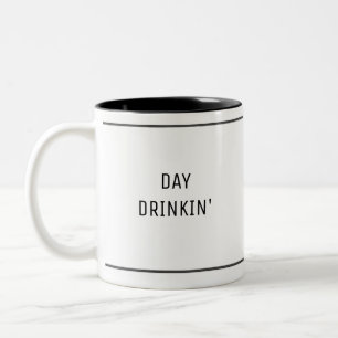 Dag Drinken Grappig Schattig Tweekleurige Koffiemok
