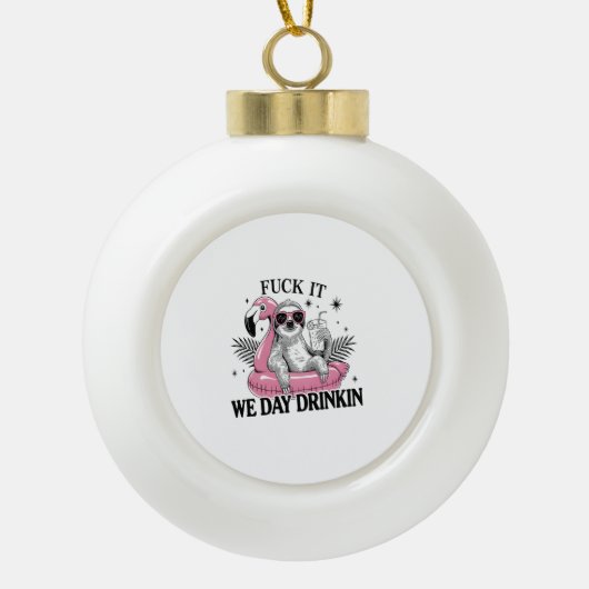 Dag drinken Luiaard Keramische Bal Ornament (Voorkant)