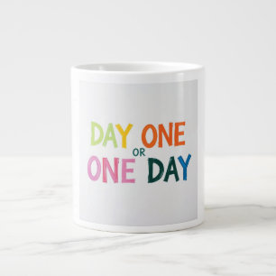 Dag één of één dag grote koffiekop