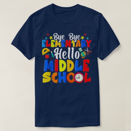 Dag, elementair Hallo Middelbare School Funny Grad T-shirt (Design voorkant)