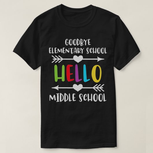 Dag elementaire Hallo middelbare school T-shirt (Design voorkant)