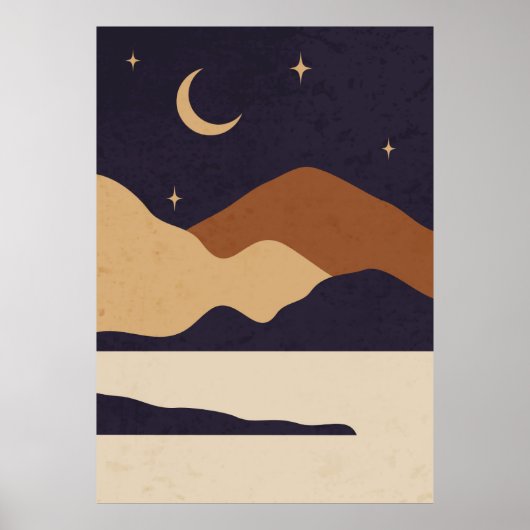 Dag en nacht berglandschap poster (Voorkant)
