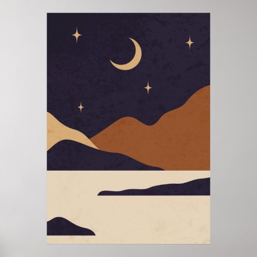 Dag en nacht berglandschap poster (Voorkant)