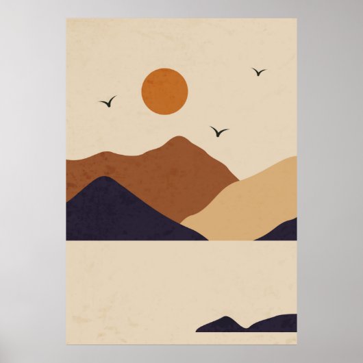 Dag en nacht berglandschap poster (Voorkant)