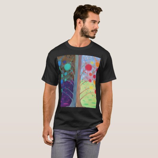 Dag en nacht - Dualiteit boom T-shirt (Voorkant volledig)