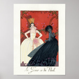 Dag en nacht in Parijs Art Deco Poster