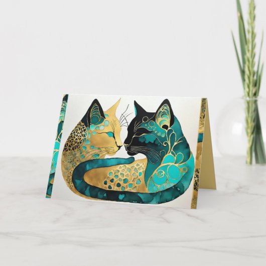 Dag en nacht Katten Noteren Kaart (Voorkant)