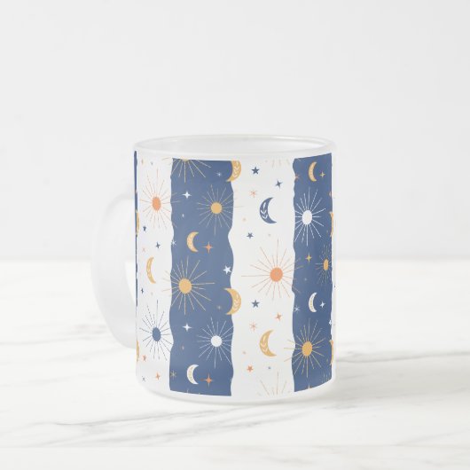 Dag en nacht matglas koffiemok (Voorkant links)