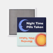 Dag en Nacht Medicatie Herinnering Magneet (Voorkant / Achterkant)