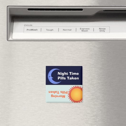 Dag en Nacht Medicatie Herinnering Magneet (Insitu (Vaatwasser))