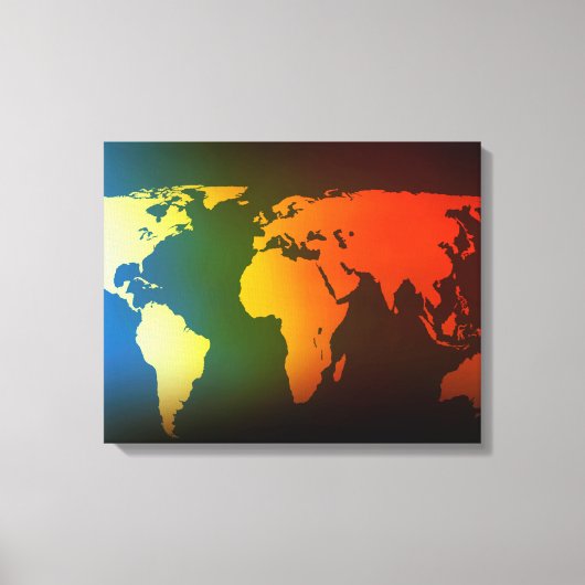 Dag en nacht wereldkaart canvas afdruk (Voorkant)