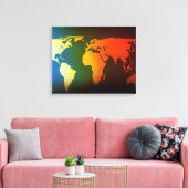 Dag en nacht wereldkaart canvas afdruk (Insitu (Woonkamer))