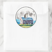 Dag en nacht zijn ronde sticker (Tas)