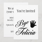 Dag Felicia Fancy Waving Hand Kaart (Voorkant / Achterkant)