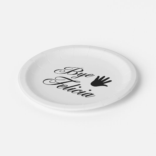 Dag Felicia Fancy Waving Hand Papieren Bordje (Gekanteld)